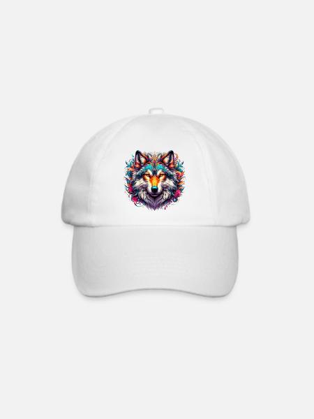 Wolf - Baseballkappe - Weiß/Weiß
