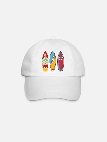 Drei Pop-Art-Surfbretter - Baseballkappe - Weiß/Weiß