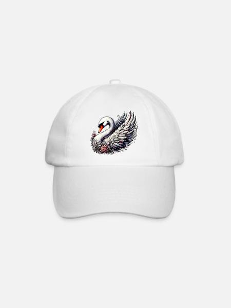 Schwan - Baseballkappe - Weiß/Weiß