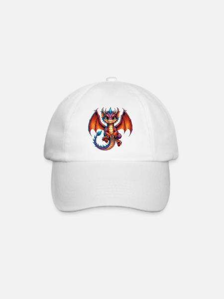 Drache - Baseballkappe - Weiß/Weiß
