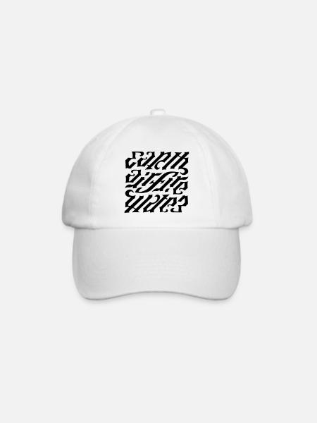 Ambigramm - earth-air-fire - Baseballkappe - Weiß/Weiß