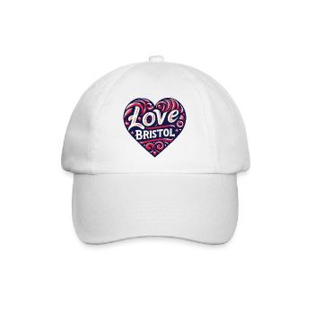 Ich liebe Bristol - Baseballkappe - Weiß/Weiß - Vorne
