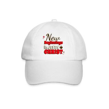 Neuanfänge in Jesus Christus - Baseballkappe - Weiß/Weiß - Vorne