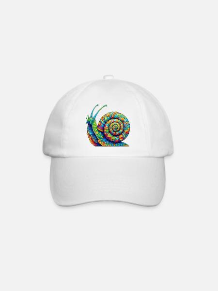 Schnecke - Baseballkappe - Weiß/Weiß