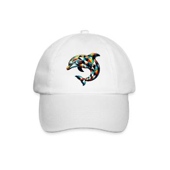 Harlekin-Delfin - Baseballkappe - Weiß/Weiß - Vorne