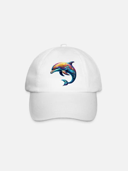 Delfin - Baseballkappe - Weiß/Weiß