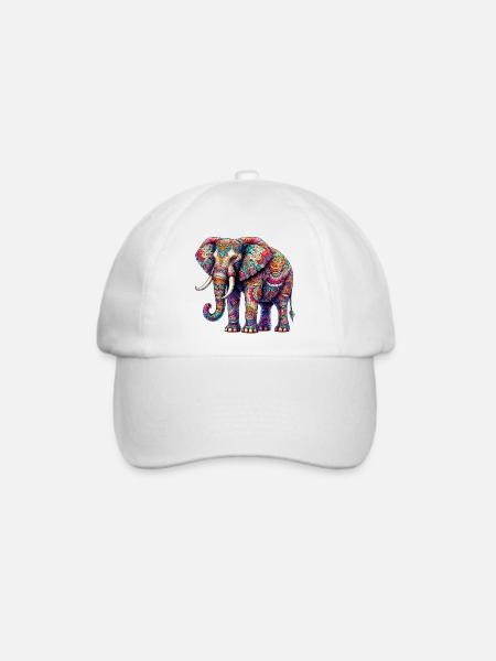 Elefant - Baseballkappe - Weiß/Weiß