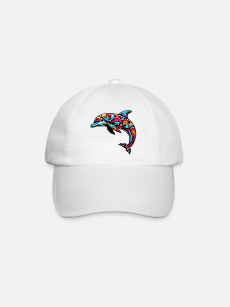 Delfin - Baseballkappe - Weiß/Weiß