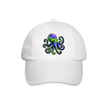 Krake - Baseballkappe - Weiß/Weiß - Vorne