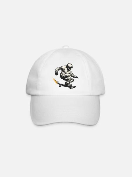 Skateboarder - Baseballkappe - Weiß/Weiß