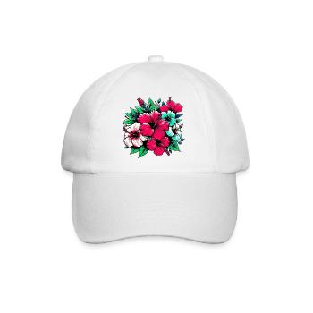 Hibiskusblüten - Baseballkappe - Weiß/Weiß - Vorne