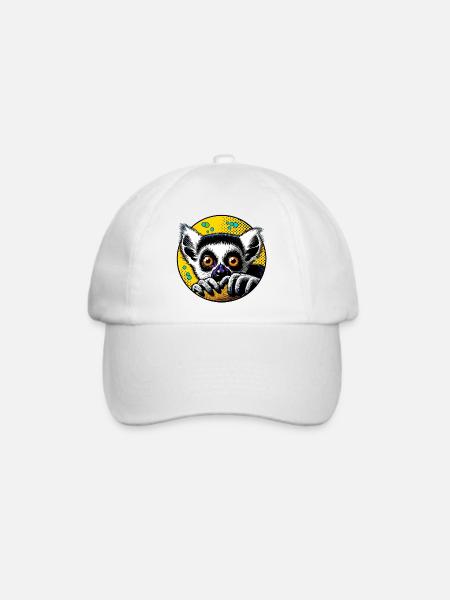 Lemur - Baseballkappe - Weiß/Weiß