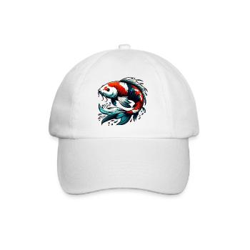 Koi-Karpfen - Baseballkappe - Weiß/Weiß - Vorne