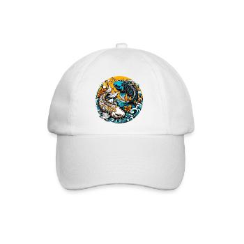 Koi-Karpfen - Baseballkappe - Weiß/Weiß - Vorne