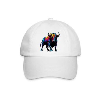 Stier - Baseballkappe - Weiß/Weiß - Vorne