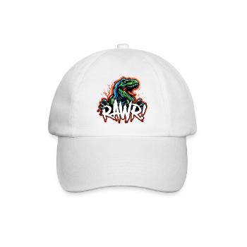 T Rex Brüllen - Baseballkappe - Weiß/Weiß - Vorne