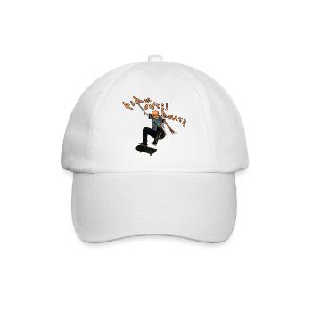 Skater bis zum Tod - Baseballkappe - Weiß/Weiß - Vorne