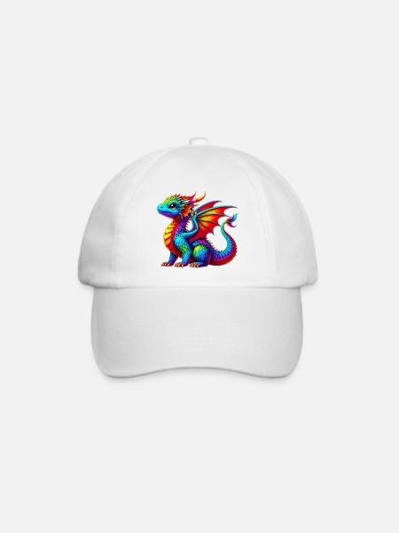 Drache - Baseballkappe - Weiß/Weiß
