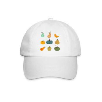 Bunte Herbstkürbis-Kollektion - Baseballkappe - Weiß/Weiß - Vorne