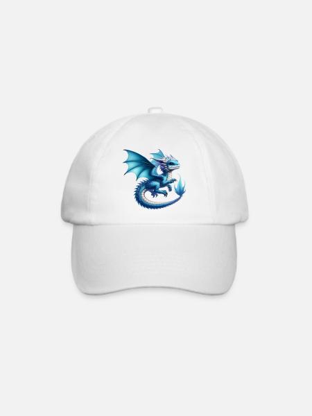 Drache - Baseballkappe - Weiß/Weiß