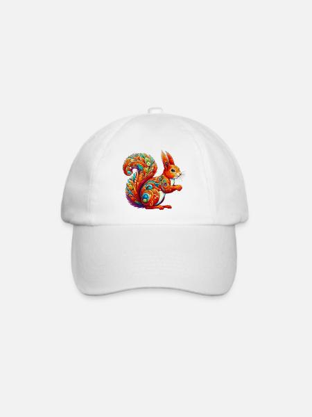 Eichhörnchen - Baseballkappe - Weiß/Weiß