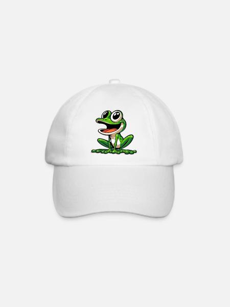 Frosch - Baseballkappe - Weiß/Weiß