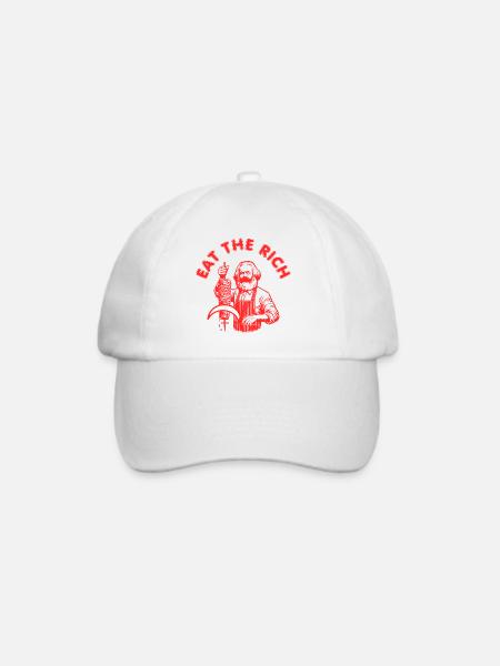 Eat the rich - Karl Marx Eat Döner Kebab Rich - Baseballkappe - Weiß/Weiß