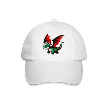 Drache - Baseballkappe - Weiß/Weiß - Vorne