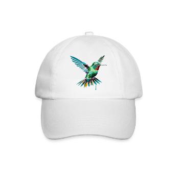 faszinierende Schönheit eines Kolibris als Graffit - Baseballkappe - Weiß/Weiß - Vorne
