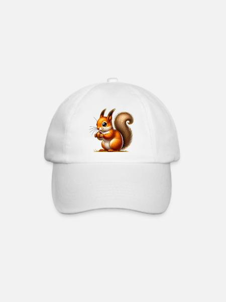 Eichhörnchen - Baseballkappe - Weiß/Weiß