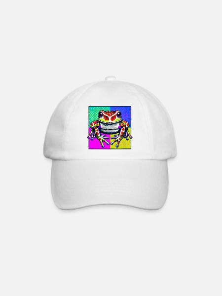 Frosch - Baseballkappe - Weiß/Weiß