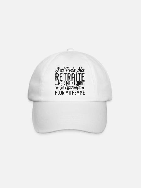 Ich bin in Rente, ich arbeite für meine Frau - Baseballkappe - Weiß/Weiß
