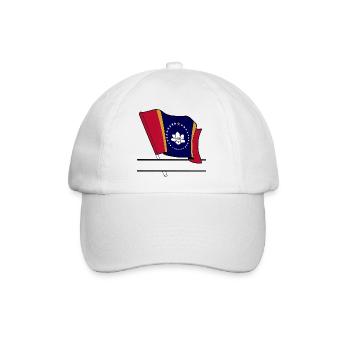 Flagge Mississippi Text Banner - Baseballkappe - Weiß/Weiß - Vorne
