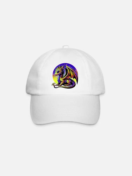 Drache - Baseballkappe - Weiß/Weiß