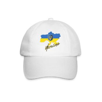 Ukrainischer Stolz, Ukrainische Flagge - Baseballkappe - Weiß/Weiß - Vorne