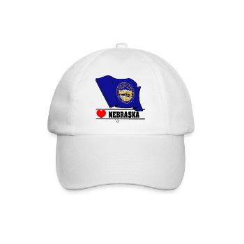 Hinweis Nebraska Herz NEBRASKA - Baseballkappe - Weiß/Weiß - Vorne