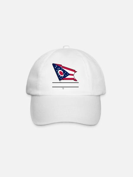 Flagge Ohio Textbanner - Baseballkappe - Weiß/Weiß