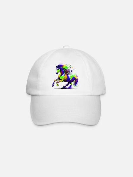 Pferd - Baseballkappe - Weiß/Weiß
