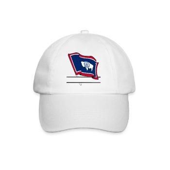 Flagge Wyoming Textbanner - Baseballkappe - Weiß/Weiß - Vorne