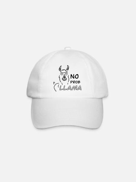 No Prob LLAMA - Baseballkappe - Weiß/Weiß
