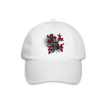 Frühlingsblumen rot Frühling Muster - Baseballkappe - Weiß/Weiß - Vorne