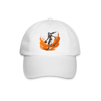 Basketballspielerin - Baseballkappe - Weiß/Weiß - Vorne