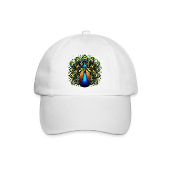 Pfau - Baseballkappe - Weiß/Weiß - Vorne