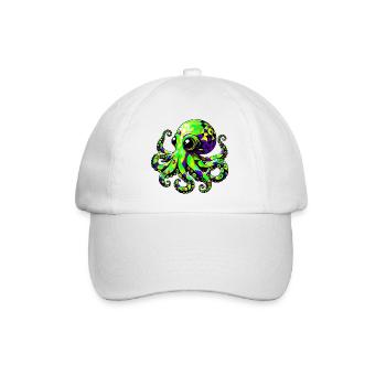 Krake - Baseballkappe - Weiß/Weiß - Vorne