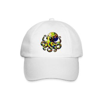 Krake - Baseballkappe - Weiß/Weiß - Vorne