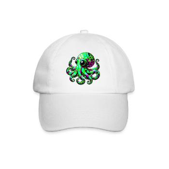 Krake - Baseballkappe - Weiß/Weiß - Vorne