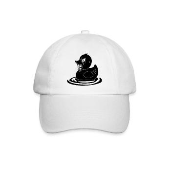 Schwarze dämonische Ente - Baseballkappe - Weiß/Weiß - Vorne