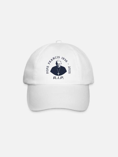 Pope Francis - Rest in Peace - Baseballkappe - Weiß/Weiß
