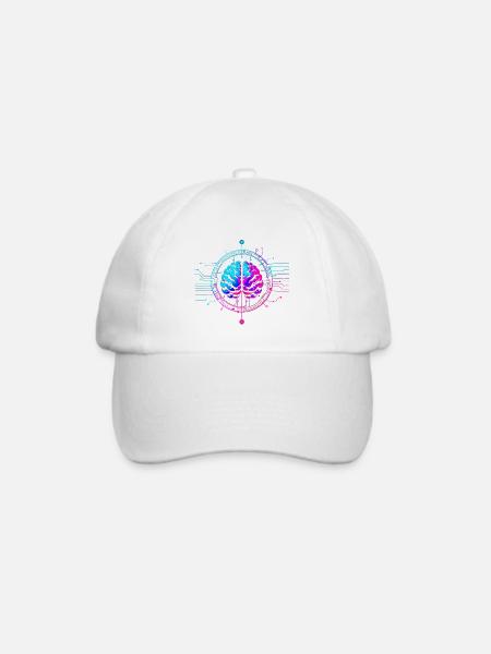 Futuristisches Mind Art Design - Baseballkappe - Weiß/Weiß