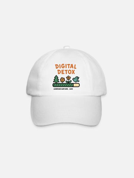 Digital Detox Nature Illustration - Baseballkappe - Weiß/Weiß